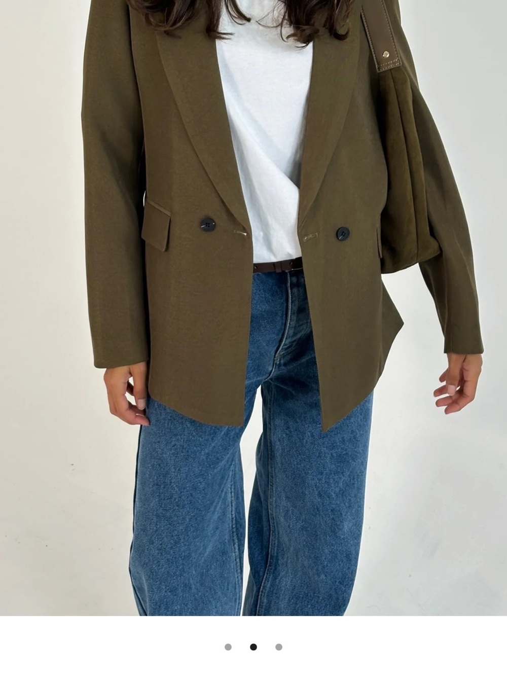 Olive Double-Breasted Women's Blazer - Tailored Smart Casual Jacket